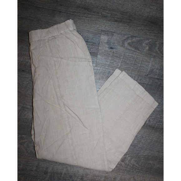 Mate The Label 100% Linen Willow Pants Relaxed Fit Wide Leg Beige S NEW - Picture 5 of 8